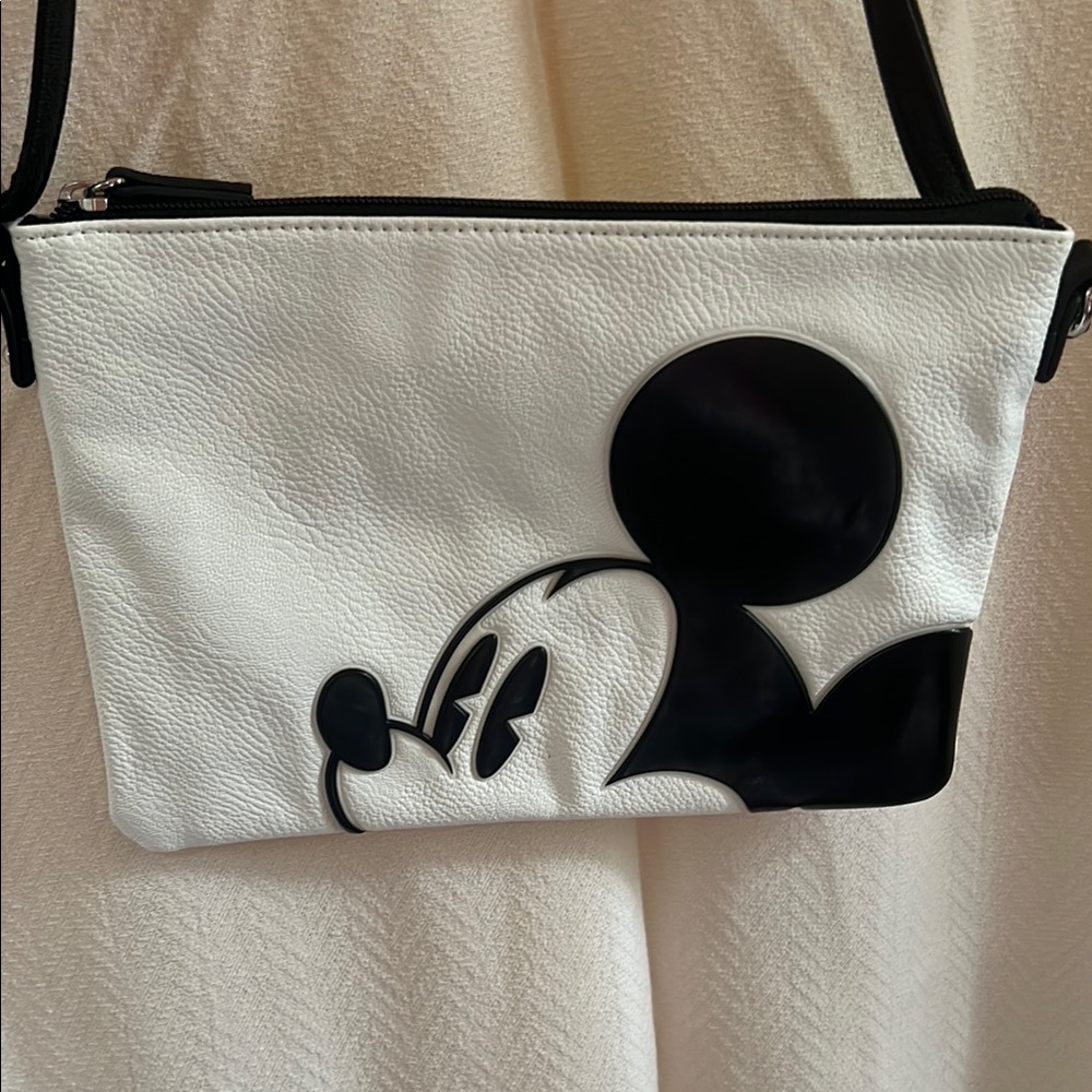 Disney White/Black Mickey Mouse Crossbody Purse
